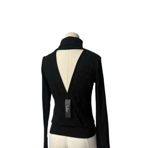 NWT Black Turtleneck Open Back Sweater in XS - Picture 8 of 9
